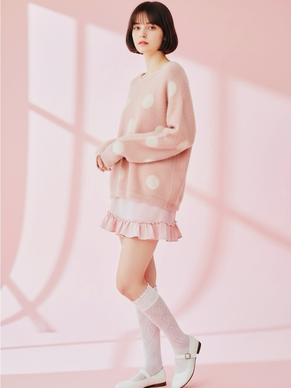 🩷 Joseph A Cozy Pink Eyelash Polkadot Coquette Kawaii Sweater Size 2X 🩷 NWT